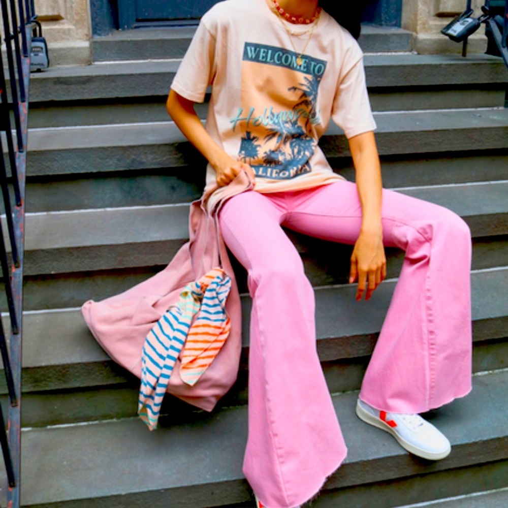 Free People Float On Flares In Pasadena Pink- Siz… - image 1